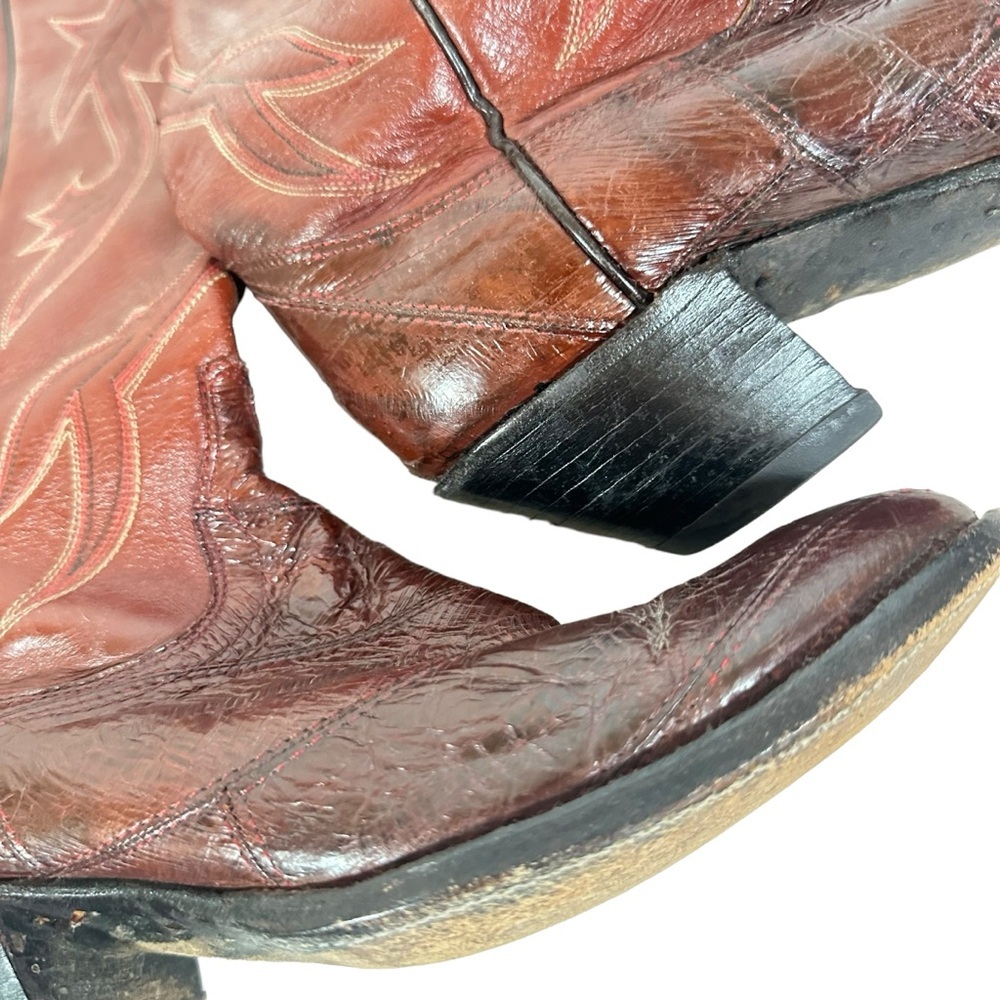 Classic Western Leather and Eel skin Boots by Dan Post - Picture 2 of 8